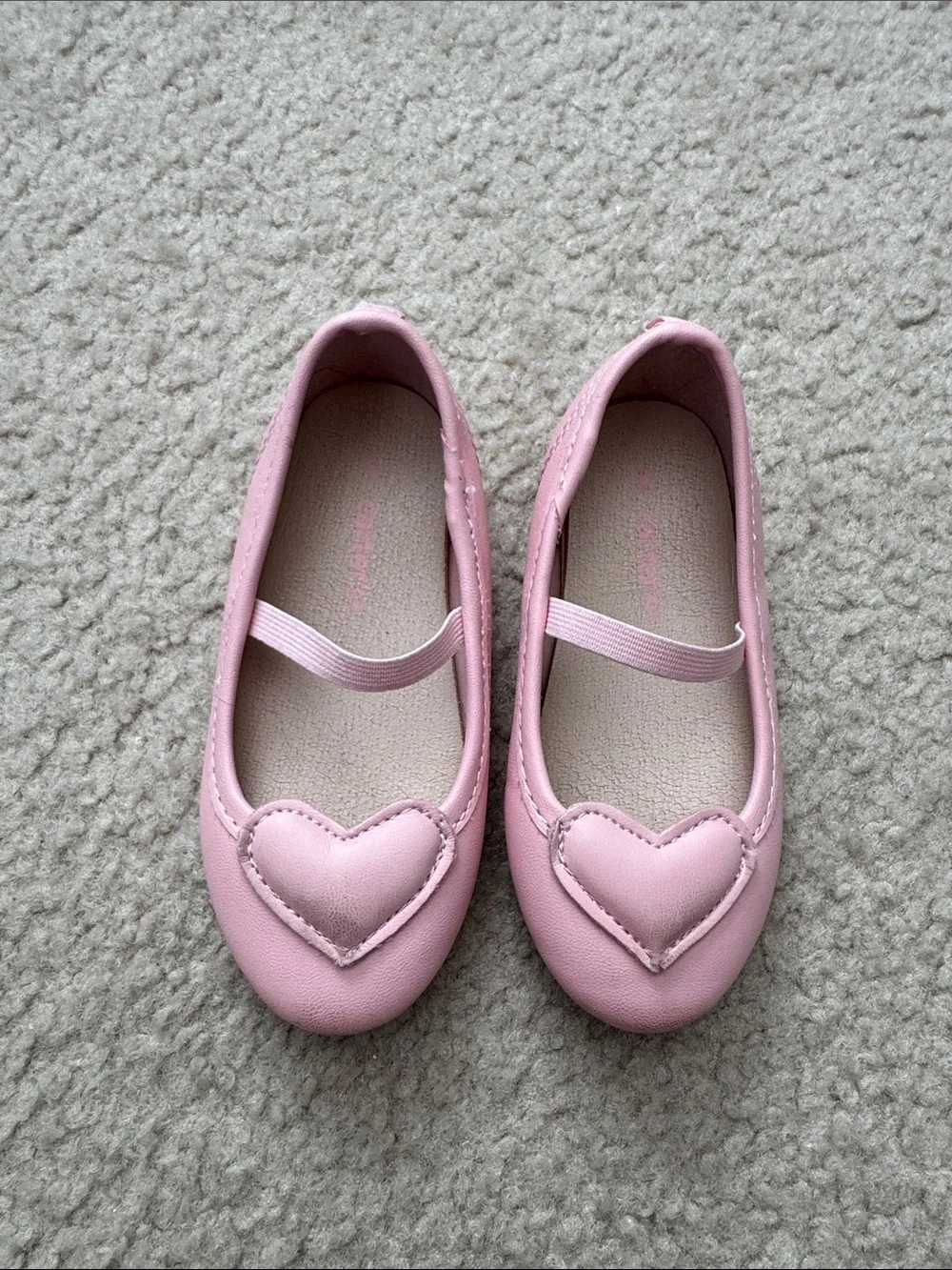 Carter's Pink Heart Mary Jane Ballet Flats - size 8